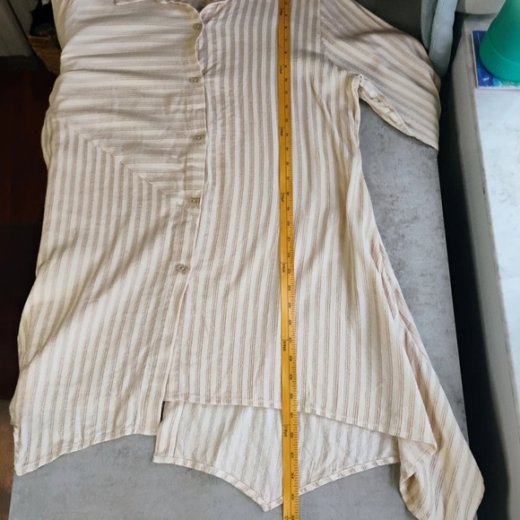Soft Surroundings Stripes Lagenlook Asymmetrical Button Down Tunic Size Large - Picture 11 of 13